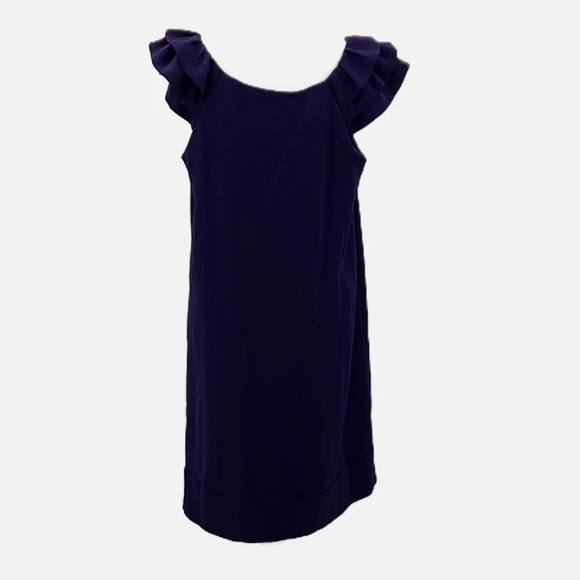 Dress Barn Embellished & Layered Cap Sleeve Shift Dress in Purple - Size 14 - Picture 4 of 7